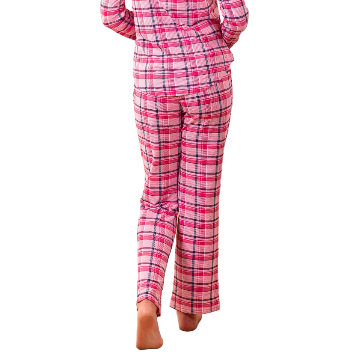 Navy & Pink Plaid Cloud Plush Pajama Pant - Flirt!