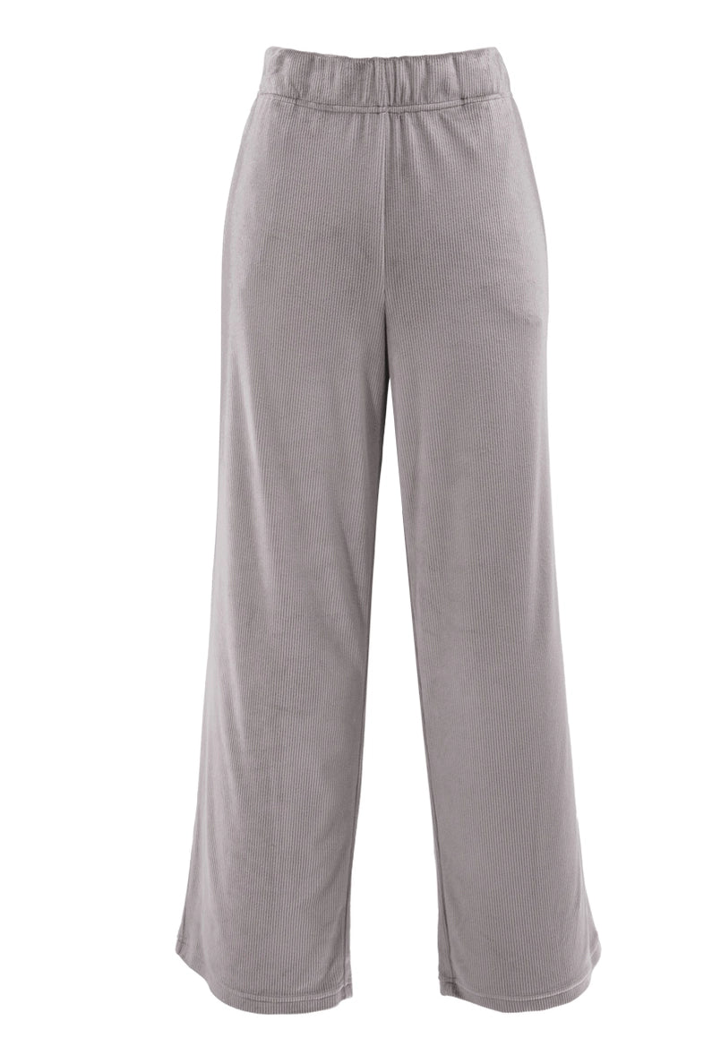 Rib Knit Velour Pajama Pant - Flirt!