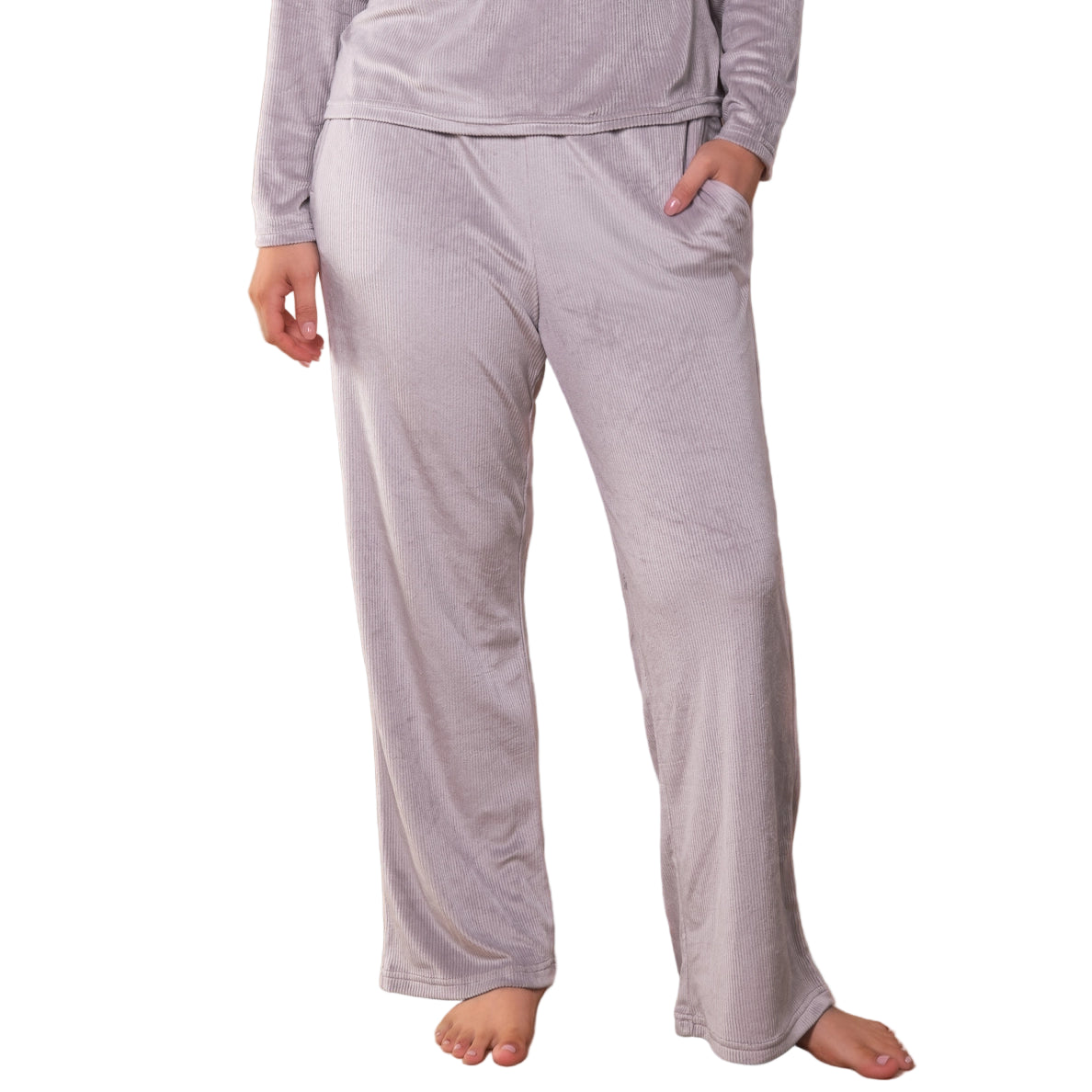 Rib Knit Velour Pajama Pant - Flirt!