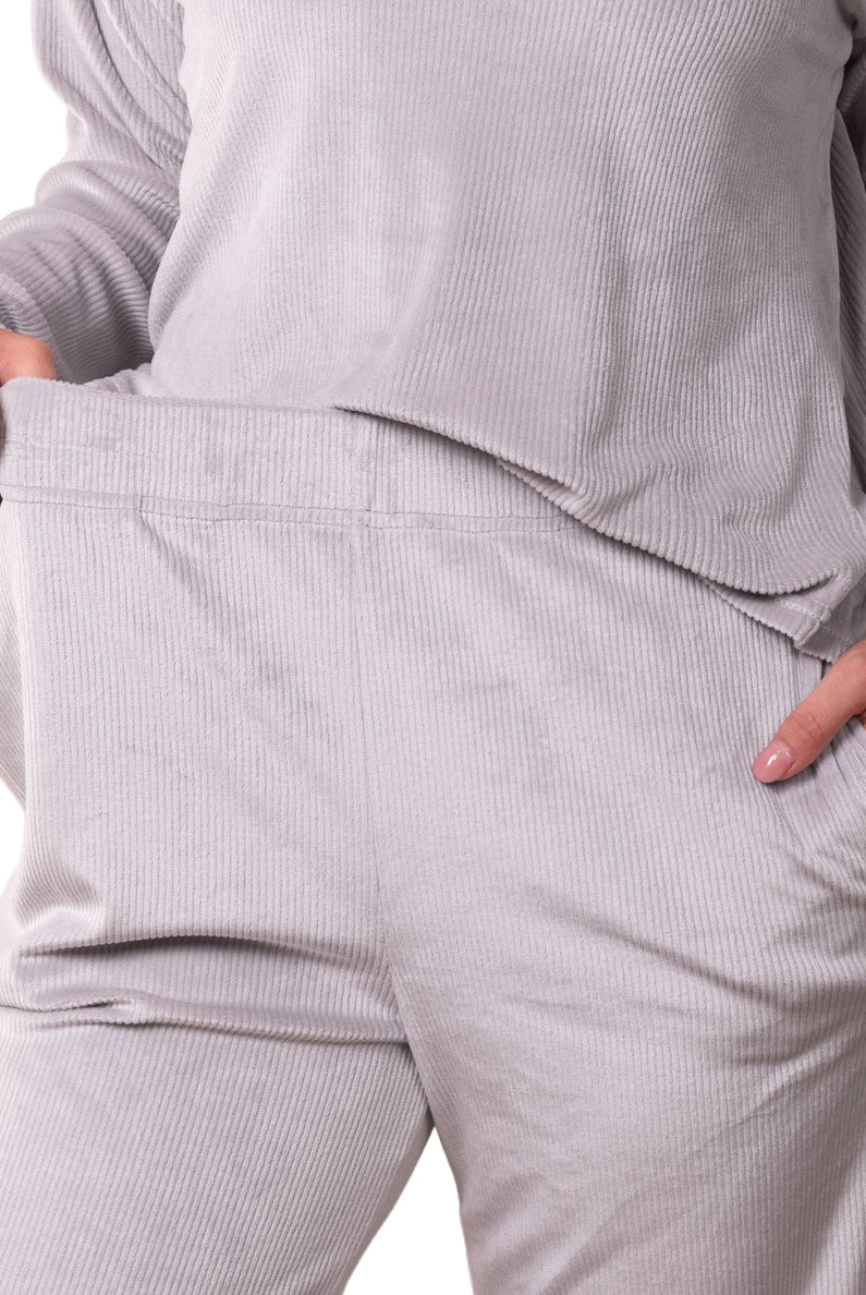 Rib Knit Velour Pajama Pant - Flirt!