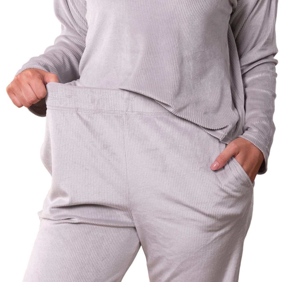 Rib Knit Velour Pajama Pant - Flirt!