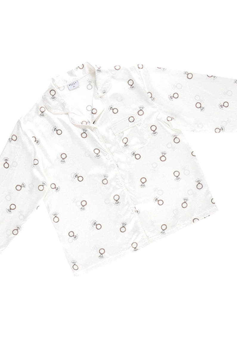 Bella Sleep + Spa Diamond Rings 2 Piece Satin Pajama Set - Flirt!