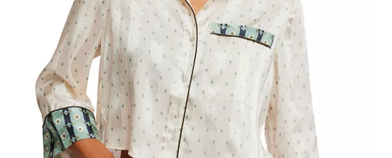 Free People Pillow Talk 3/4 Sleeve Shirt and Short 2 Piece Pajama Set - Flirt!