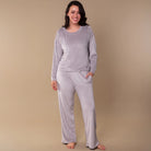 Rib Knit Velour Pajama Pant - Flirt! 