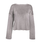 Rib Knit Velour Long Sleeve Pajama Top - Flirt! 