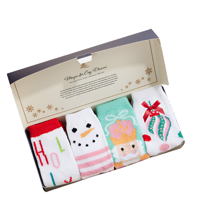 Cozy Christmas Socks 4 Pair Gift Box Set - Flirt! Luxe Lingerie & Sleepwear